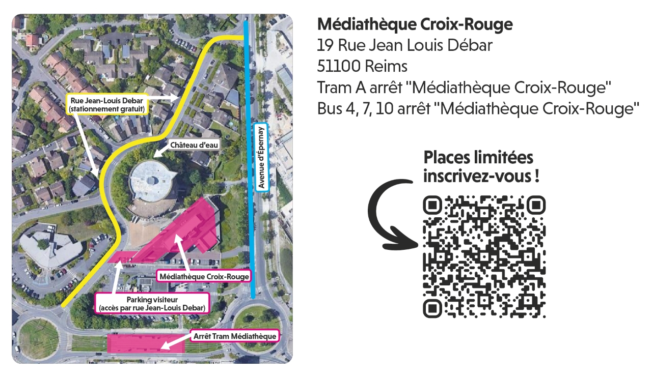 plan accès médiathèque croix-rouge